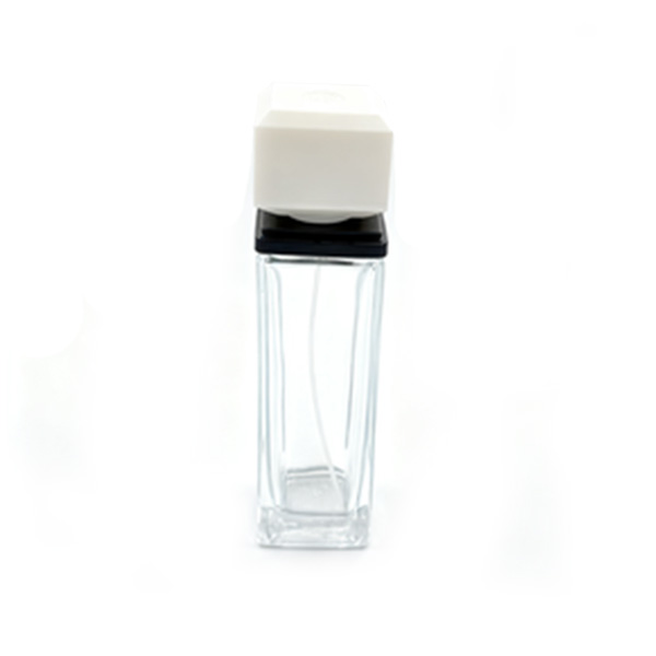 100ml 200ml cosmetic packaging transparent square perfume glass bottle 