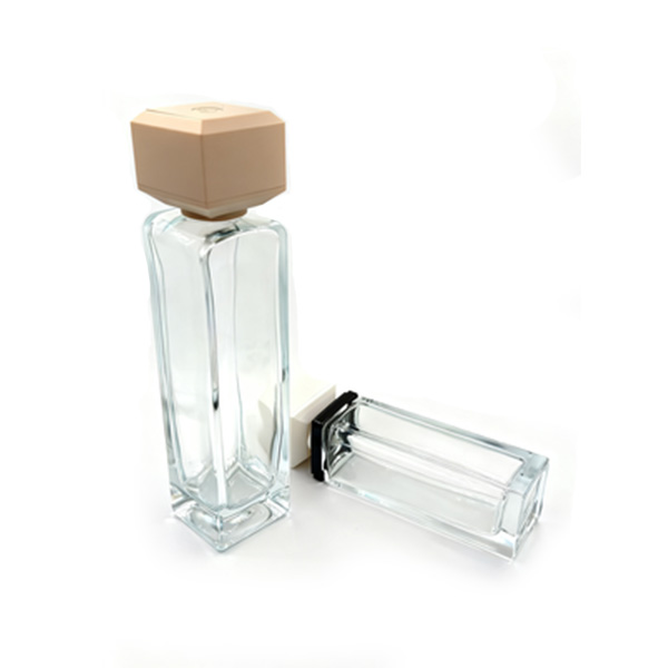 100ml 200ml cosmetic packaging transparent square perfume glass bottle 