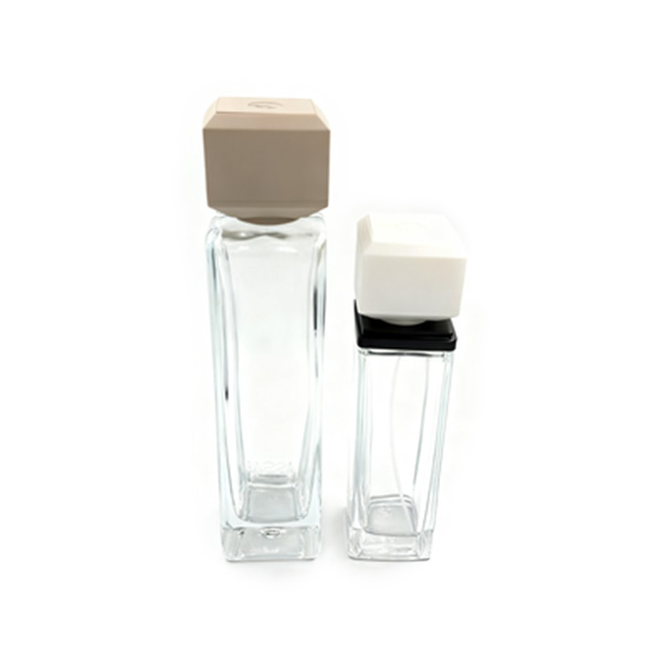 100ml 200ml cosmetic packaging transparent square perfume glass bottle 