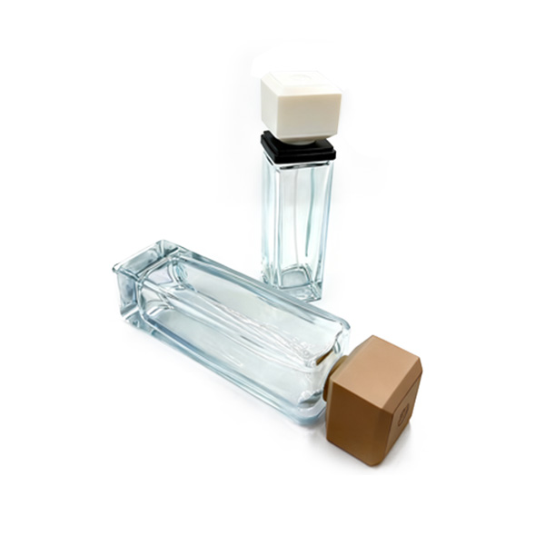 100ml 200ml cosmetic packaging transparent square perfume glass bottle 