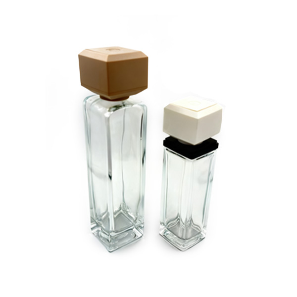 100ml 200ml cosmetic packaging transparent square perfume glass bottle 