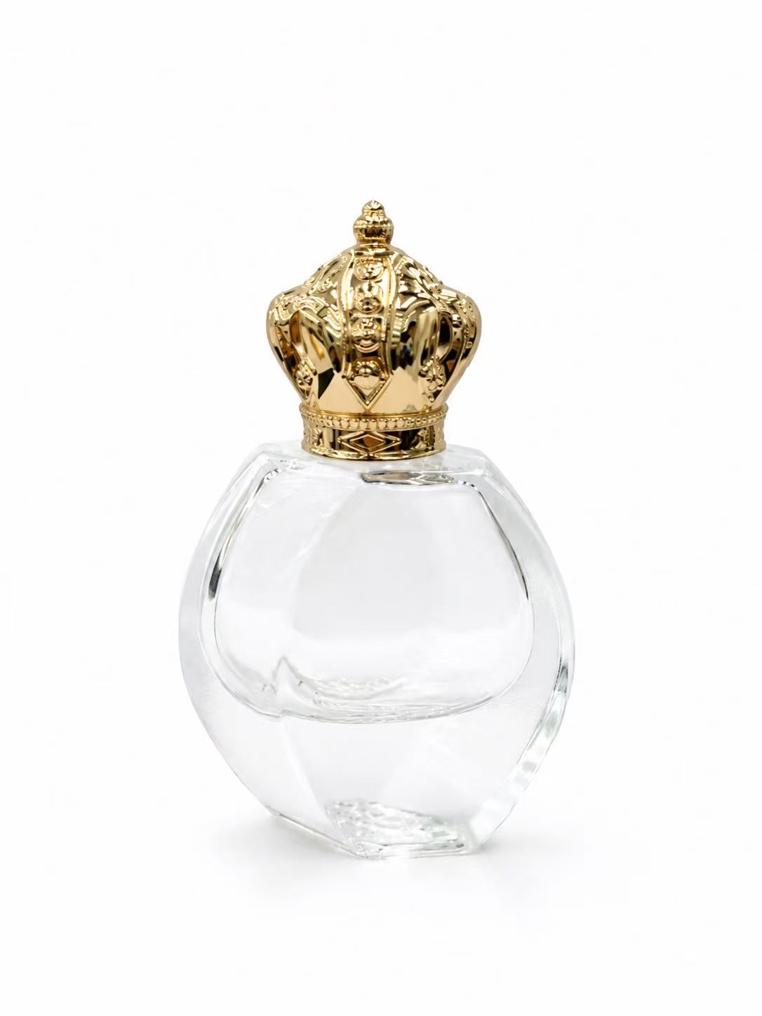 HJ-306 Rounded Disc Glass Perfume Bottle – 30 / 50 ml
