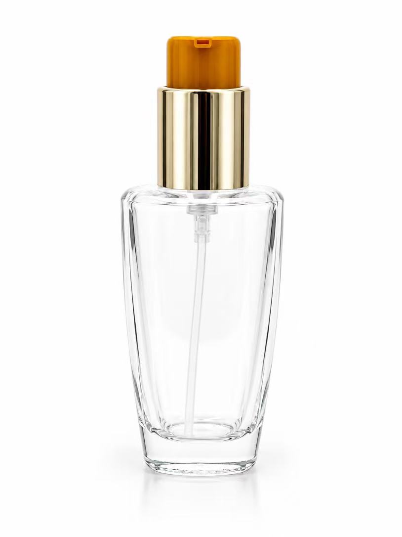 HJ-341 Curved Tapered Glass Lotion Bottle – 100 ml