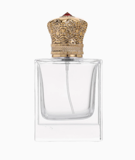 HJ-235 Tapered Inset Rectangular Glass Perfume Bottle – 50 ml